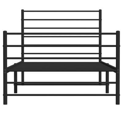 vidaXL Cadre de lit métal sans matelas avec pied de lit noir 107x203cm