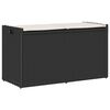 vidaXL Banc de rangement ext&eacute;rieur coussin noir 100 cm r&eacute;sine tress&eacute;e