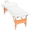 vidaXL Table de massage pliable à 2 zones 10 cm d'épaisseur Blanc