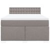 vidaXL Sommier &agrave; lattes de lit avec matelas Taupe 160x200 cm Tissu
