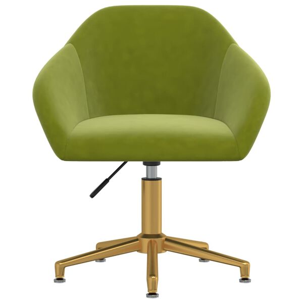 vidaXL Chaise pivotante de bureau Vert clair Velours