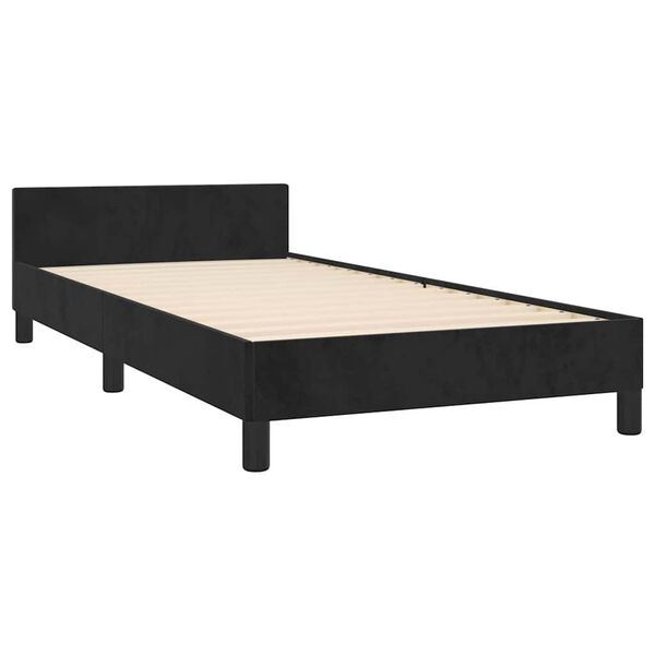 vidaXL Cadre de lit et tête de lit sans matelas noir 90x200 cm velours