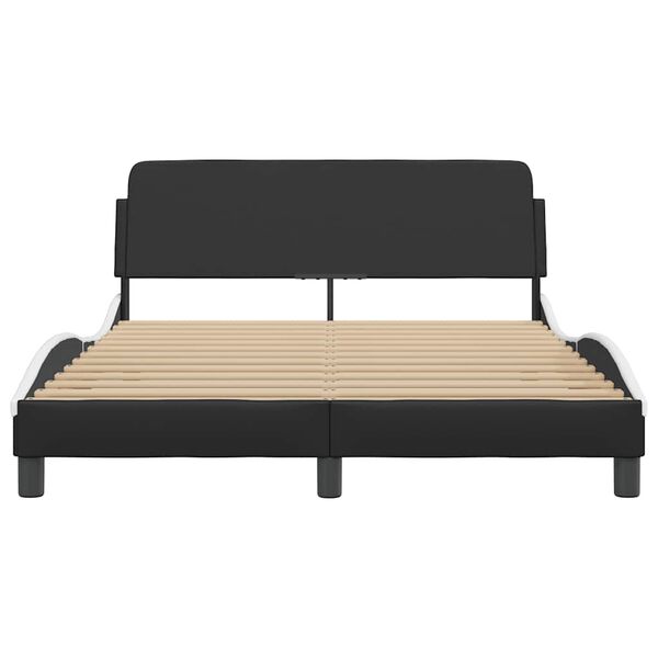 vidaXL Cadre de lit Dover noir et blanc 120x200 cm similicuir