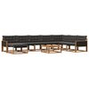 vidaXL Ensemble de canap&eacute;s d'ext&eacute;rieur 9 pcs Naturel et noir