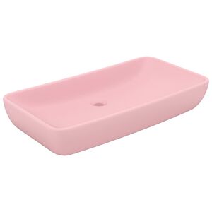 vidaXL Lavabo de luxe rectangulaire Rose mat 71x38 cm C&eacute;ramique