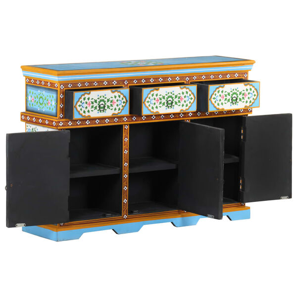 vidaXL Buffet peint &agrave; la main Multicolore 110x30x76cm Bois de manguier