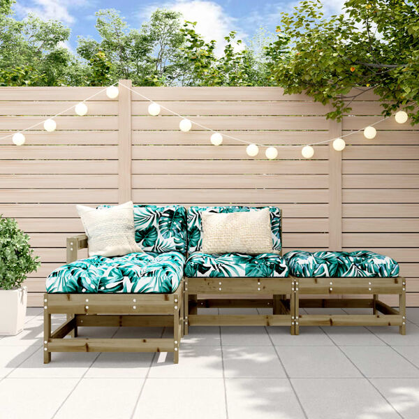 vidaXL Salon de jardin 4 pcs bois de pin impr&eacute;gn&eacute;