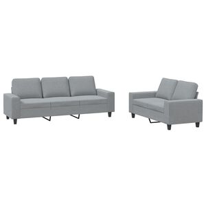 vidaXL Ensemble de canap&eacute;s 2 pcs gris clair tissu