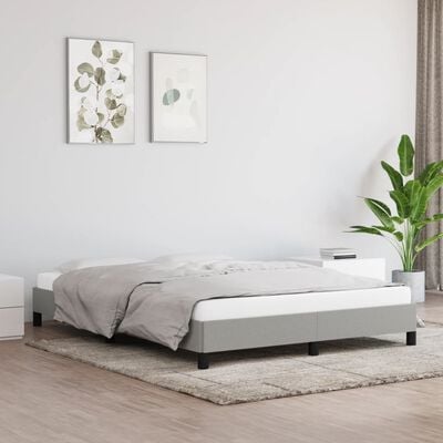 vidaXL Cadre de lit sans matelas gris clair 140x200 cm tissu