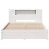 vidaXL Lit biblioth&egrave;que sans matelas blanc 150x200 cm bois pin massif