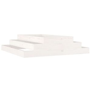 vidaXL Jardini&egrave;re Blanc 110x110x27 cm Bois massif de pin