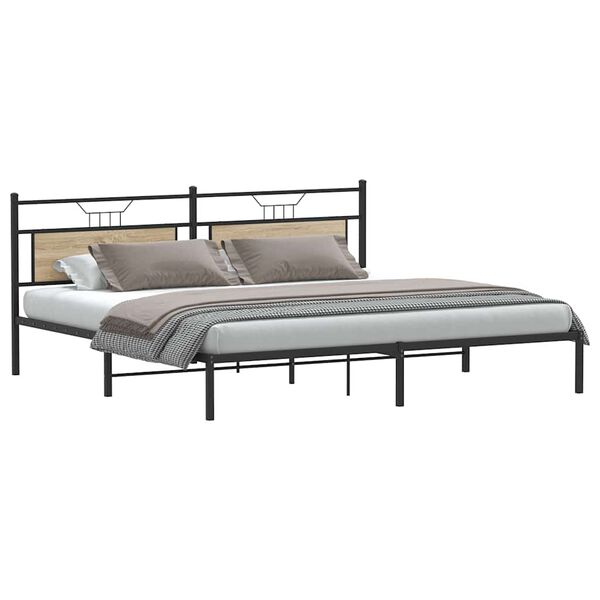 vidaXL Cadre de lit sans matelas ch&ecirc;ne sonoma 193x201 cm
