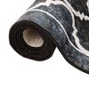 vidaXL Tapis lavable noir et blanc 80x300 cm