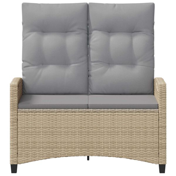 vidaXL Banc de jardin Beige et Gris clair 105 x 60 x 112 cm