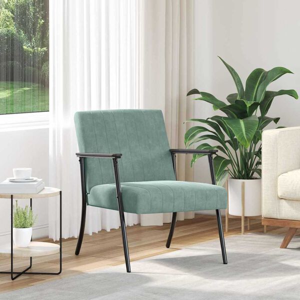 vidaXL fauteuil Vert Mer 59 x 75 x 78 cm Velours