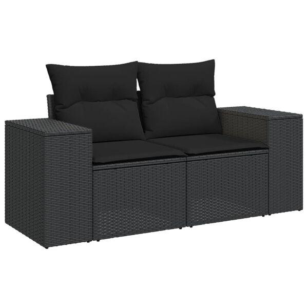 vidaXL Salon de jardin 8 pcs avec coussins marron résine tressée