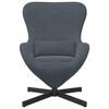 vidaXL Fauteuil &oelig;uf Gris fonc&eacute; 63 x 73 x 90 cm Velours