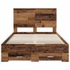vidaXL Cadre de lit Bois ancien 120 x 190 cm Bois d'ing&eacute;nierie