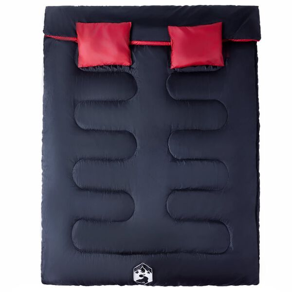 vidaXL Sac de couchage double et oreillers adultes camping 3-4 saisons