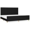 vidaXL Cadre de lit sans matelas noir 200x200 cm tissu