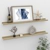 vidaXL &Eacute;tag&egrave;res murales 2 pcs blanc et ch&ecirc;ne sonoma 80x9x3 cm