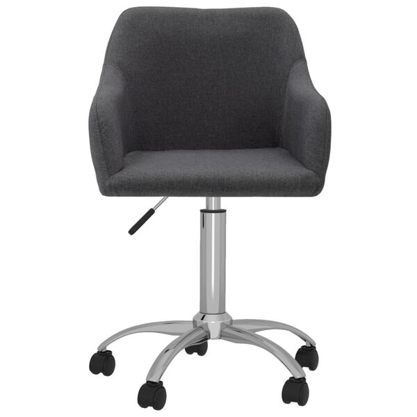vidaXL Chaise pivotante &agrave; manger Gris fonc&eacute; Tissu
