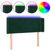 vidaXL T&ecirc;te de lit &agrave; LED Vert fonc&eacute; 83x16x78/88 cm Velours