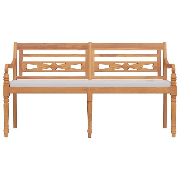 vidaXL Banc Batavia avec coussin 150 cm Bois de teck massif