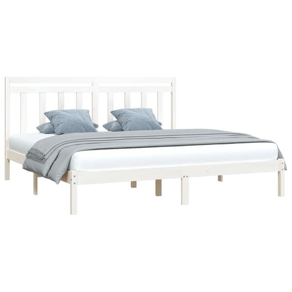 vidaXL Cadre de lit sans matelas blanc 180x200 cm bois massif