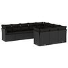vidaXL Salon de jardin 10 pcs avec coussins noir r&eacute;sine tress&eacute;e