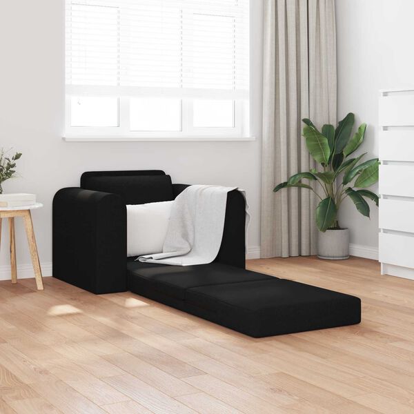 vidaXL Canap&eacute;-Lit Noir 98 x 71 x 83 cm tissu