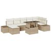vidaXL Ensemble de canap&eacute; de jardin 8 pc Beige polyrotin