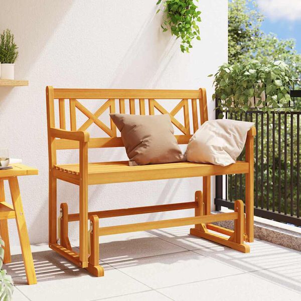 vidaXL Banc balan&ccedil;ant Marron 110 x 59 x 97 cm Bois d'Acacia Massif
