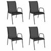 vidaXL Chaises de jardin 4 pcs Acier et textil&egrave;ne Noir