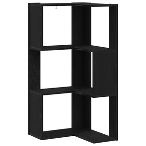 vidaXL Biblioth&egrave;que 3 niveaux 50 x 50 x 102 cm Ch&ecirc;ne noir