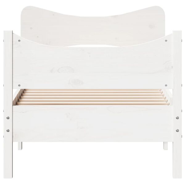vidaXL Cadre de lit sans matelas blanc 90x190 cm bois de pin massif