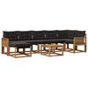 vidaXL Ensemble de canap&eacute;s d'ext&eacute;rieur 8 pcs Naturel et noir
