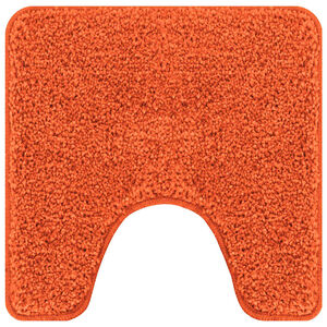 vidaXL Tapis de bain antid&eacute;rapant avec d&eacute;coupe pour toilette Orange PP