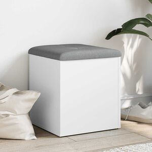 vidaXL Banc de rangement Blanc 42x42x45 cm Bois d'ing&eacute;nierie