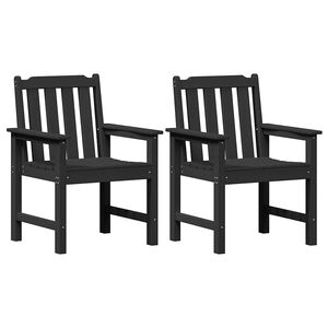 vidaXL Chaise de jardin. 2 pcs Noir 65,5 x 59 x 88 cm HDPE