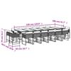 vidaXL Ensemble &agrave; manger de jardin 17 pcs coussins noir r&eacute;sine tress&eacute;e
