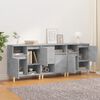 vidaXL Buffets 3 pcs gris b&eacute;ton 60x35x70 cm bois d'ing&eacute;nierie