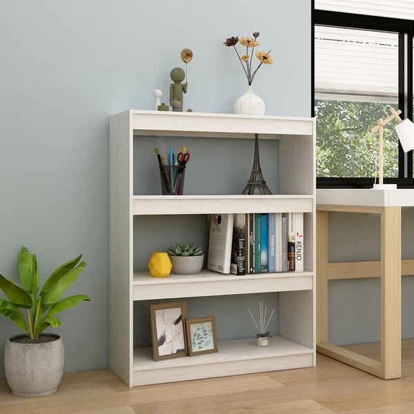 vidaXL Biblioth&egrave;que/S&eacute;parateur de pi&egrave;ce Blanc 100x30x103 cm Pin massif