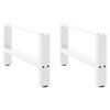 vidaXL Pieds de table basse Blanc 2 pi&egrave;ces 70 x (30-31) cm Acier