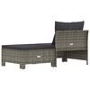 vidaXL Salon de jardin 2 pi&egrave;ces avec coussins en polyrotin gris