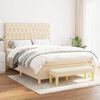 vidaXL Sommier &agrave; lattes de lit avec matelas Cr&egrave;me 140x200 cm Tissu