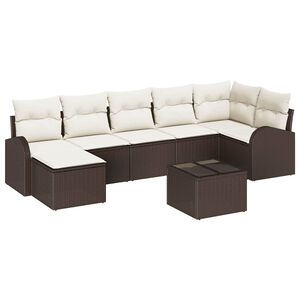 vidaXL Ensemble de Canap&eacute;s avec coussin 8 pcs Marron polyrotin