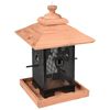 FLAMINGO Silo pour mangeoire &agrave; oiseaux Zulma 22 cm Bois Noir et marron