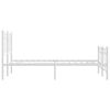vidaXL Cadre de lit m&eacute;tal sans matelas et pied de lit blanc 120x190 cm