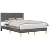 vidaXL Cadre de lit avec t&ecirc;te de lit Gris fonc&eacute; 140 x 200 cm Tissu
